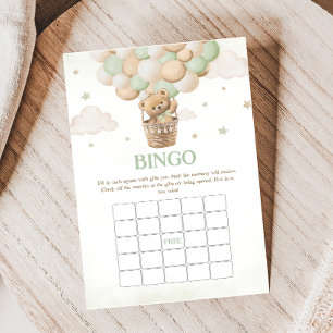 Bearly Wait Green Bear Baby Shower Bingo Game