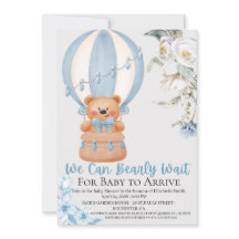 Bearly Wait Hot Air Ballon Baby Shower Invitation
