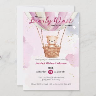 Bearly Wait Hot Air Balloon Baby Shower Invitation