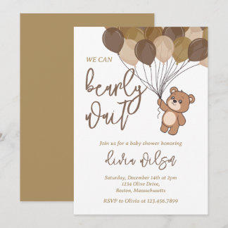 Bearly Wait Neutral Baby Shower Invitation