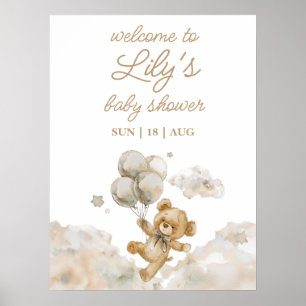 Bearly Wait Neutral Baby Shower Welcome Sign