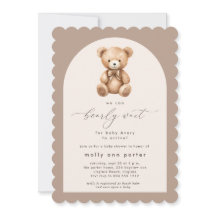 Bearly Wait Neutral Simple Baby Shower Invitation