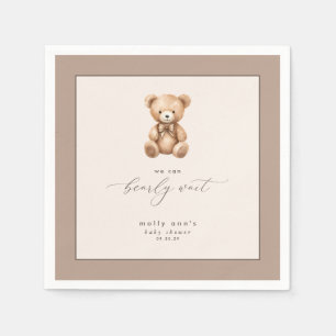 Bearly Wait Neutral Simple Baby Shower  Napkin