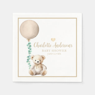 Bearly Wait Neutral Teddy Bear Baby Shower Napkins