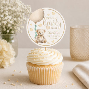 Bearly Wait Neutral Teddy Bear Baby Shower Sticker