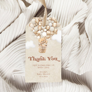 Bearly Wait Neutral Teddy Bear Balloon Baby Shower Gift Tags