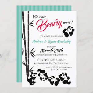 Bearly Wait Panda Baby Shower Invitation