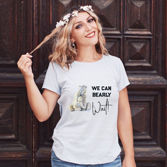 Bearly Wait Polar Bear Pink Girl Baby Shower T-Shirt (Creator Uploaded)
