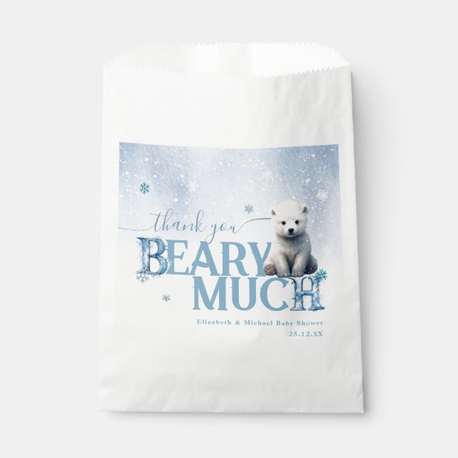 Bearly Wait Polar Bear Winter Modern Favour Bags (Front)