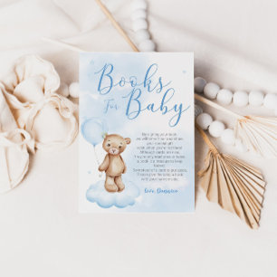 Bearly Wait Sky Baby Shower Book Request Card