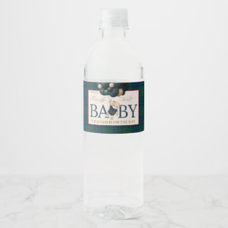 Bearly Wait Teddy Balloon Baby Shower books Water Bottle Label