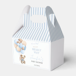 Bearly wait teddy bear baby boy shower favor box