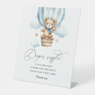 bearly wait teddy bear baby shower diaper raffle pedestal sign