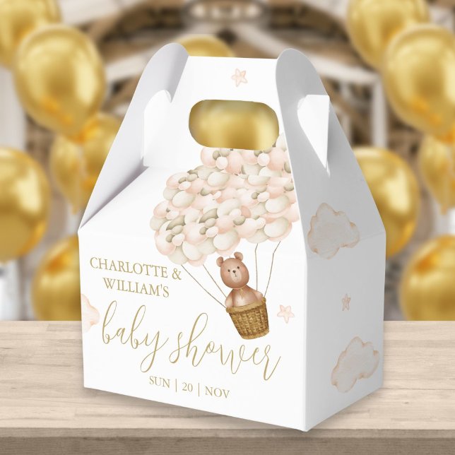 Bearly Wait Teddy Bear Balloons Baby Shower Favour Box (Bearly Wait Teddy Bear Balloons Baby Shower Favor Box)