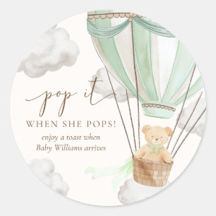 Bearly Wait Teddy Bear Mint Pop It When She Pops Classic Round Sticker