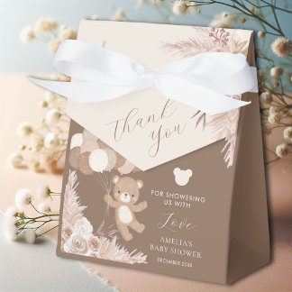 Bearly Wait Teddy Bear Neutral Thank You Boho Favour Box