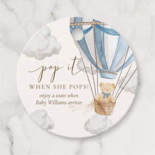 Bearly Wait Teddy Bear Pop It When She Pops Favour Tags