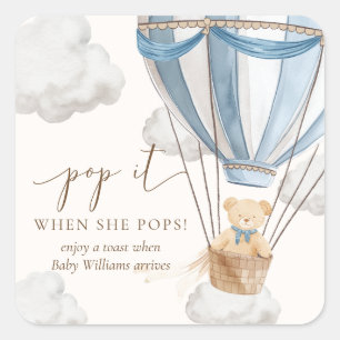 Bearly Wait Teddy Bear Pop It When She Pops Square Sticker
