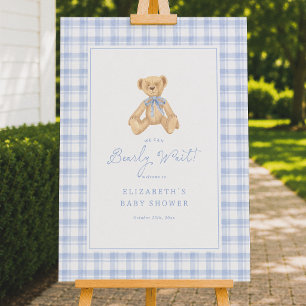 Bearly Wait Vintage Baby Shower Welcome Poster