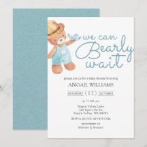 Bearly Wait Watercolor Teddy Bear Baby Shower