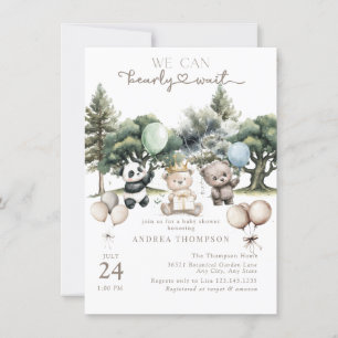 Bearly Wait Woodland Bear Baby Shower Invitation