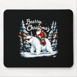 Bearry Christmas Funny Santa Polar Bear Ride Chris Mouse Mat