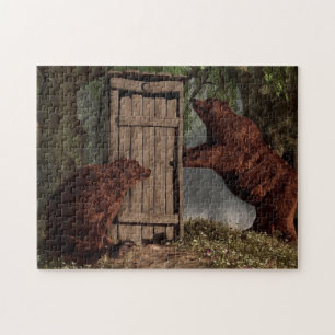 Bears Around The Outhouse Jigsaw Puzzle