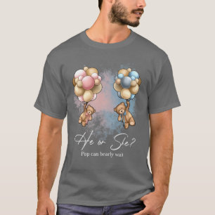 Bears Balloons POP Can Bearly Wait Gender Reveal  T-Shirt