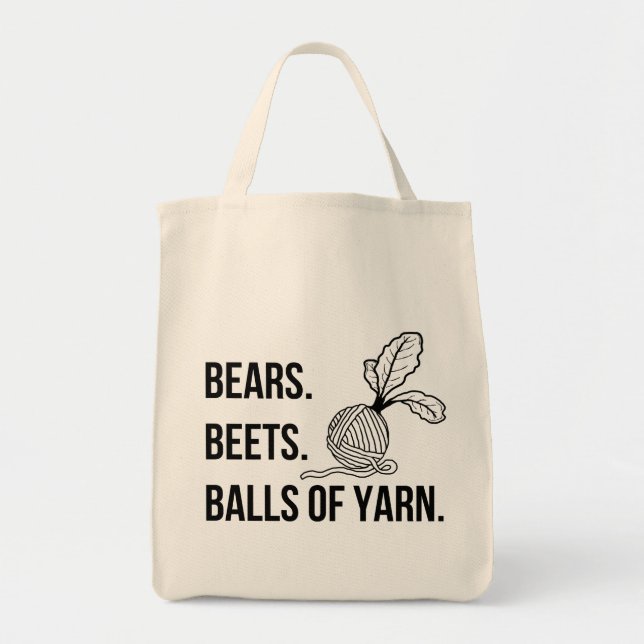 Bears Beets Balls of Yarn - Large Tote Bag (Front)