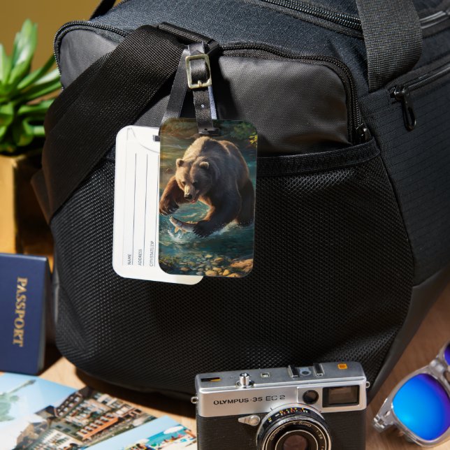 Bears Bounty: Fishing Feast Luggage Tag (Front & Back)