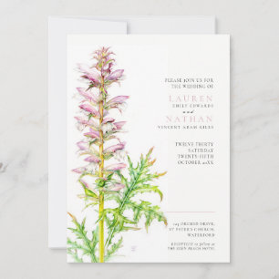 Bear's breeches Acanthus mollis watercolor wedding Invitation