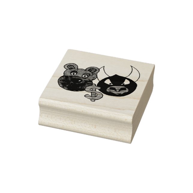 Bears Bulls Stock Market Dollar Sign Money Stamp (Stamp)
