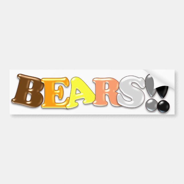 BEARS!! BUMPER STICKER (Front)