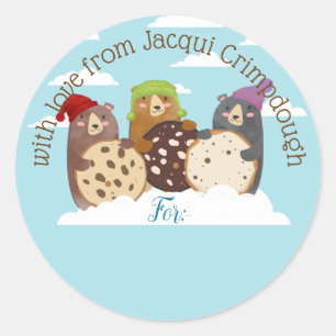 Bears Christmas cookies personalised to from Classic Round Sticker
