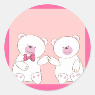 Bears couple classic round sticker