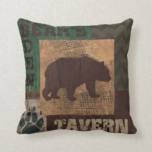 Bears Den Tavern Pillow Cabin decor