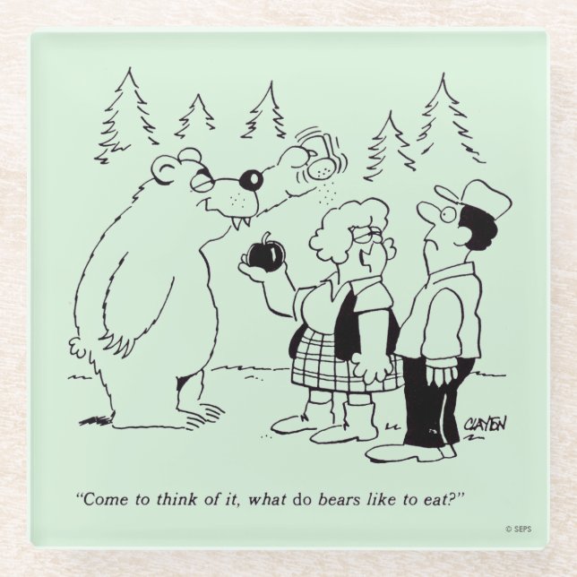 Bears Dinner Glass Coaster (Front)