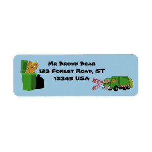 Bears Driving a Trash Truck
