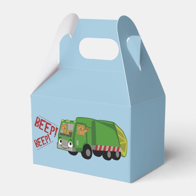 Bears Driving a Trash Truck Favour Box (Front Side)