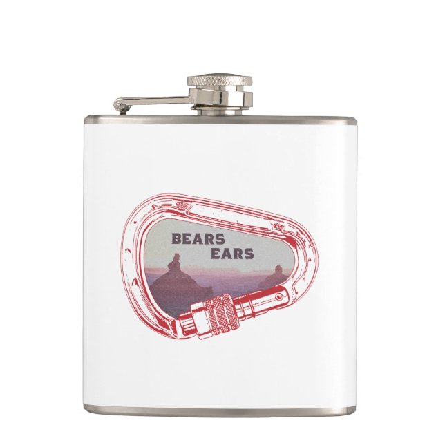 Bears Ears Climbing Carabiner Hip Flask (Front)