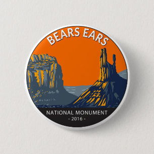 Bears Ears National Monument Utah Vintage 6 Cm Round Badge