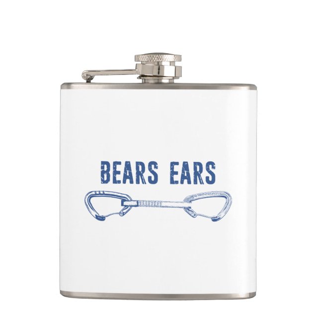 Bears Ears Rock Climbing Quickdraw Hip Flask (Front)