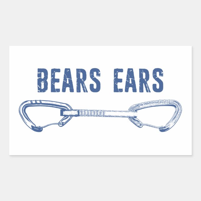 Bears Ears Rock Climbing Quickdraw Rectangular Sticker (Front)