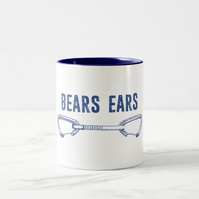 Bears Ears Rock Climbing Quickdraw Two-Tone Coffee Mug (Center)