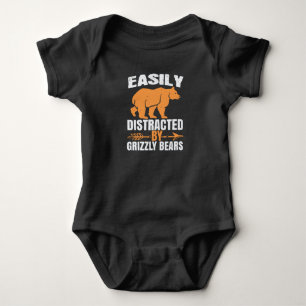 Bears - Easily Distracted By Grizzly Bears Baby Bodysuit