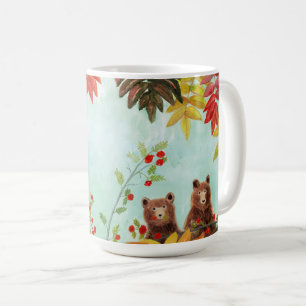 Bears Eating Red Rowan Berries Coffee Mug