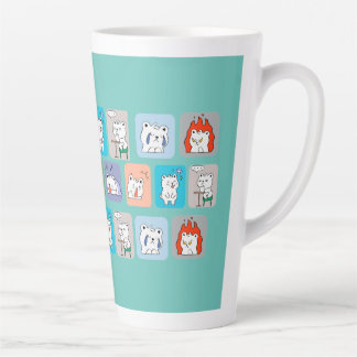 bears faces pattern  latte mug