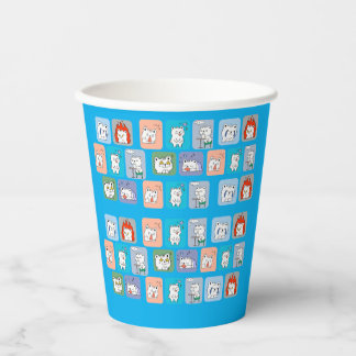 bears faces pattern paper cups