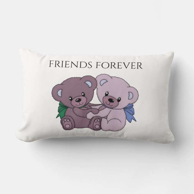 Bears "Friends Forever" Lumbar pillow. Lumbar Cushion (Front)