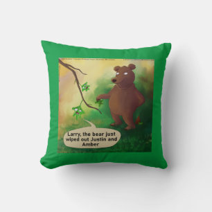 Bears Go In The Woods Funny Rick London Cushion
